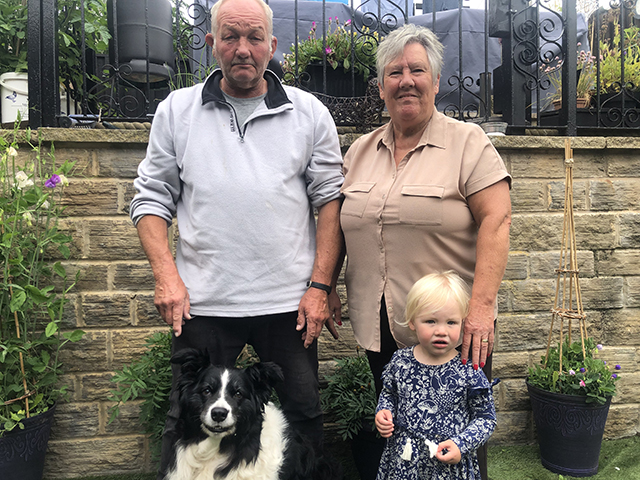 KMr & Mrs Barry & Mary Roebuck, along with our granddaughter Isla (20 months old)& Nero the dog 1st Sect K NFC Sennen Cove 2